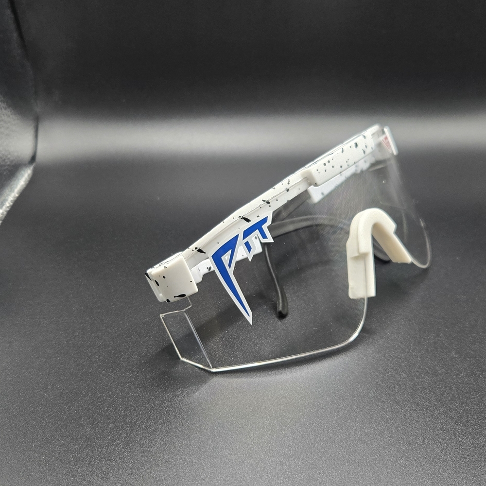 Stylish White and Black Speckled Sunglasses